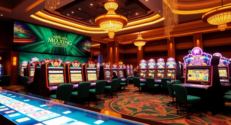 Nổ Hũ Đổi Thưởng spinning slot machines and vibrant casino gaming interface