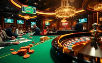 SBOBET91 players engaged at a luxurious casino table, showcasing excitement and strategy.