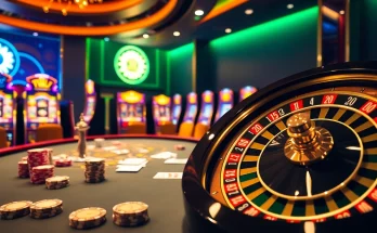 LUCK8 casino scene showcasing vibrant roulette action and poker chips.