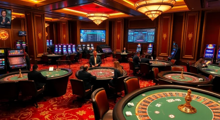 Engaging casino atmosphere featuring tg88 logo, players at roulette table, and poker chips.