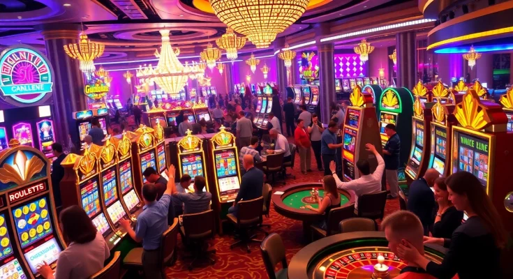 Engaging players at garuda slot machines in a vibrant casino setting filled with excitement and luxury.