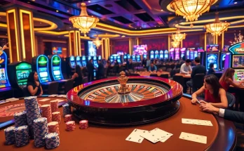 Engaging in exhilarating gameplay at dn88's vibrant casino, showcasing slot machines and poker tables.