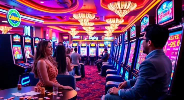 Enjoying the thrill of slot gacor games at a vibrant casino with exciting machines.